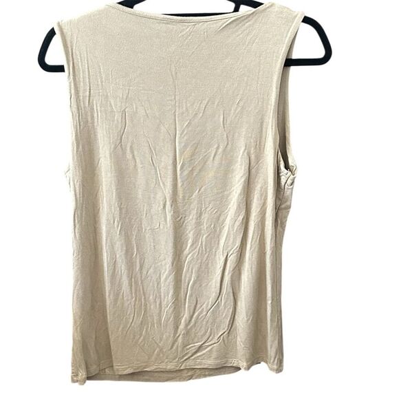 TopShop Women's Sleeveless Beige Tank Top Size L Casual Spring - Picture 3 of 6